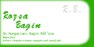 rozsa bagin business card